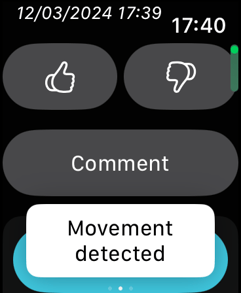 Watch Movement detected after another swing top of screen